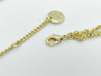 Dior Dior Rhinestone CD Gold Necklace