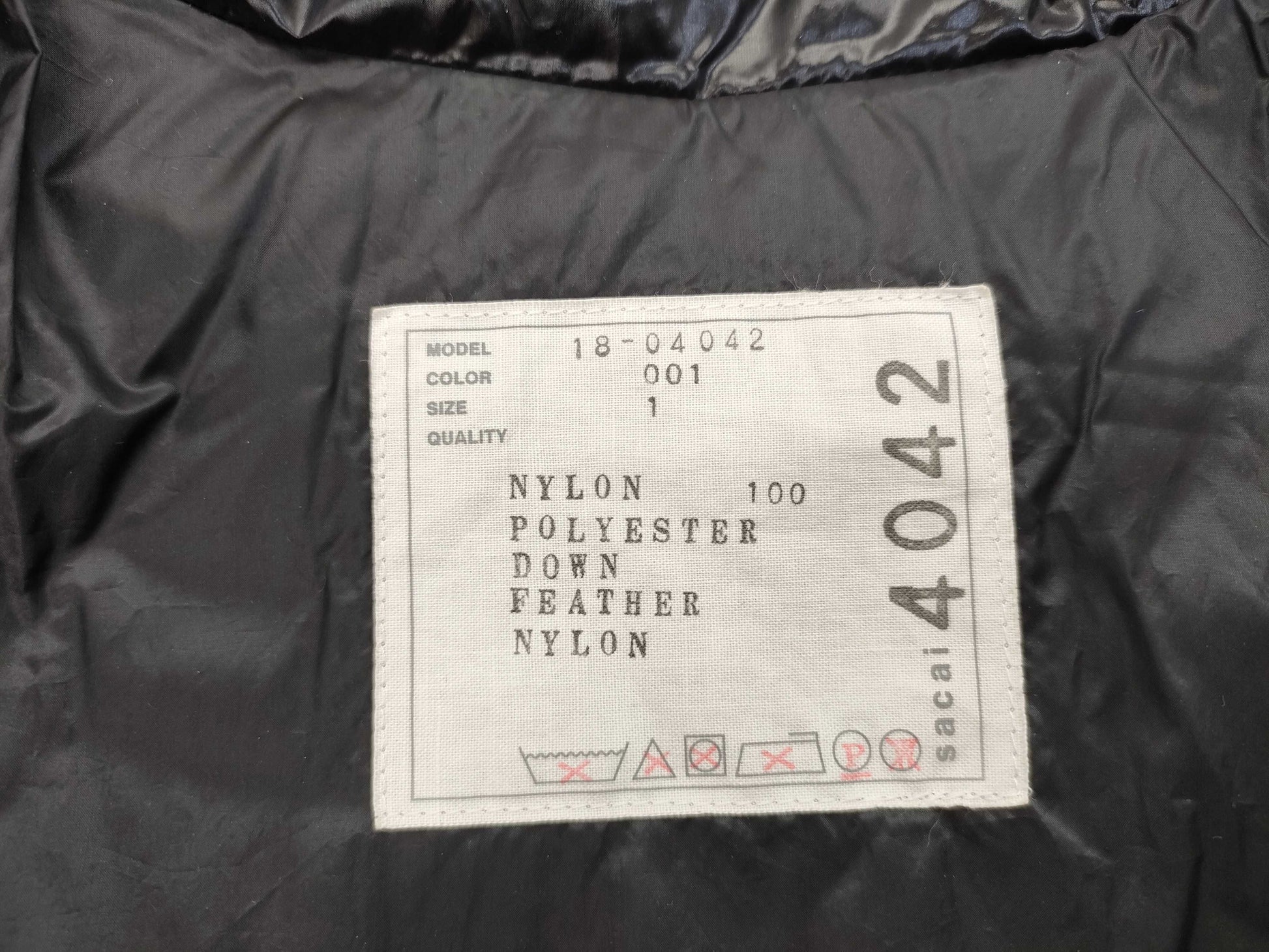 sacai Asymmetrical Down Jacket