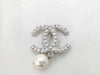 CHANEL Cocomark Pearl Brooch 07V Silver Brooch