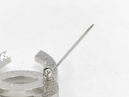 CHANEL Coco Mark Pearl Brooch Silver Brooch