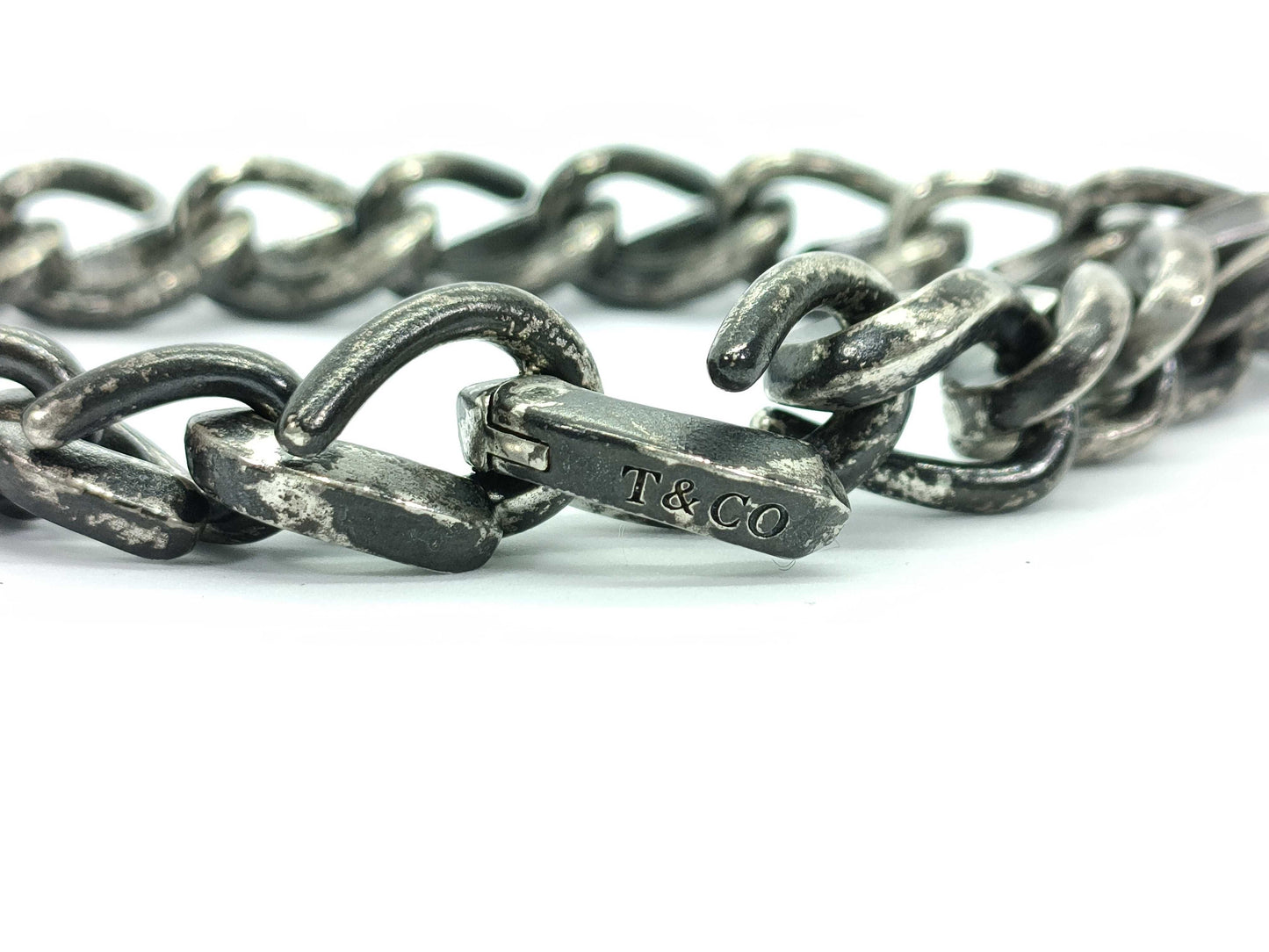 Tiffany & Co. Tiffany Forge Medium Black Silver Bracelet/Bangle