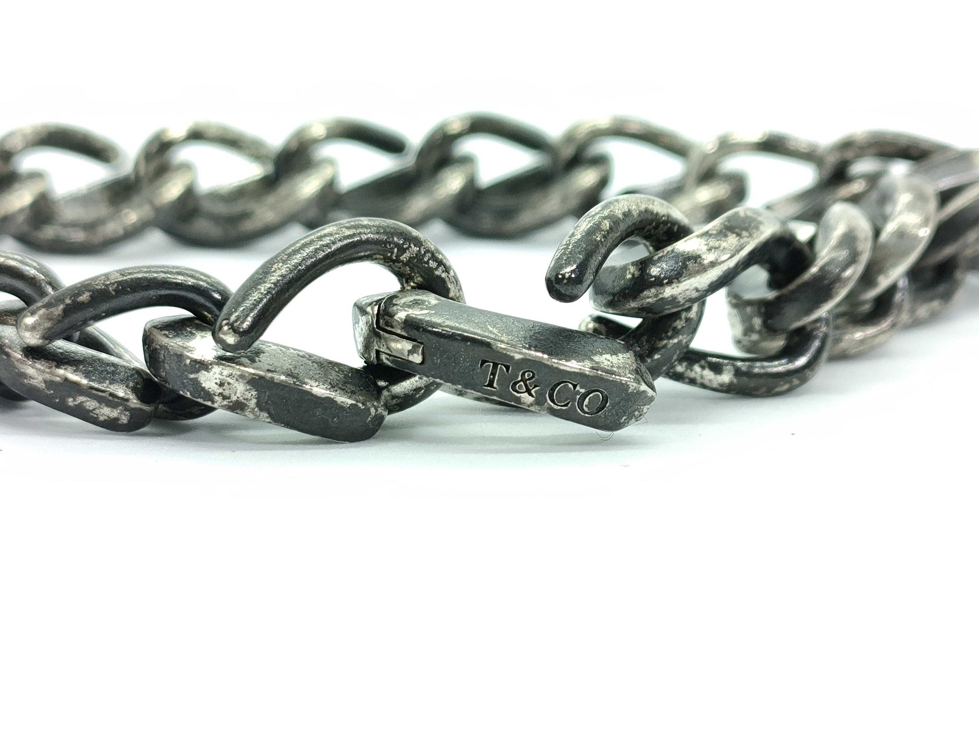 Tiffany & Co. Tiffany Forge Medium Black Silver Bracelet/Bangle