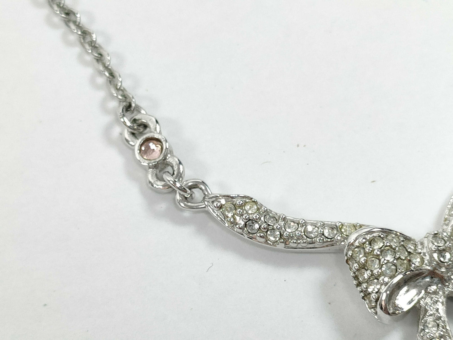 Dior Christian Dior Ribbon Rhinestone Necklace Necklace