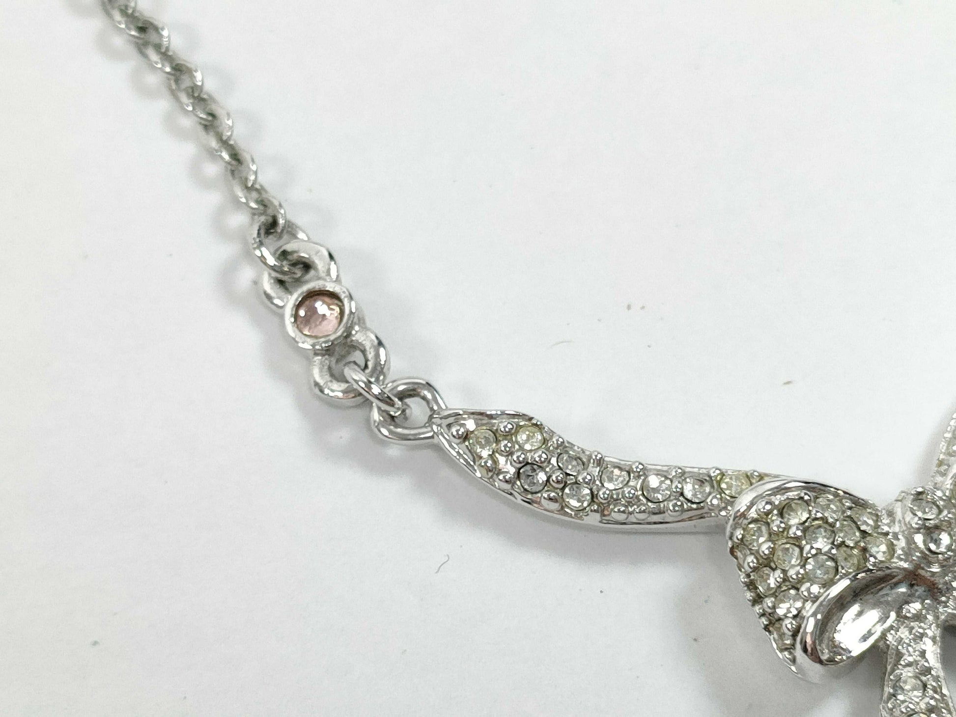 Dior Christian Dior Ribbon Rhinestone Necklace Necklace
