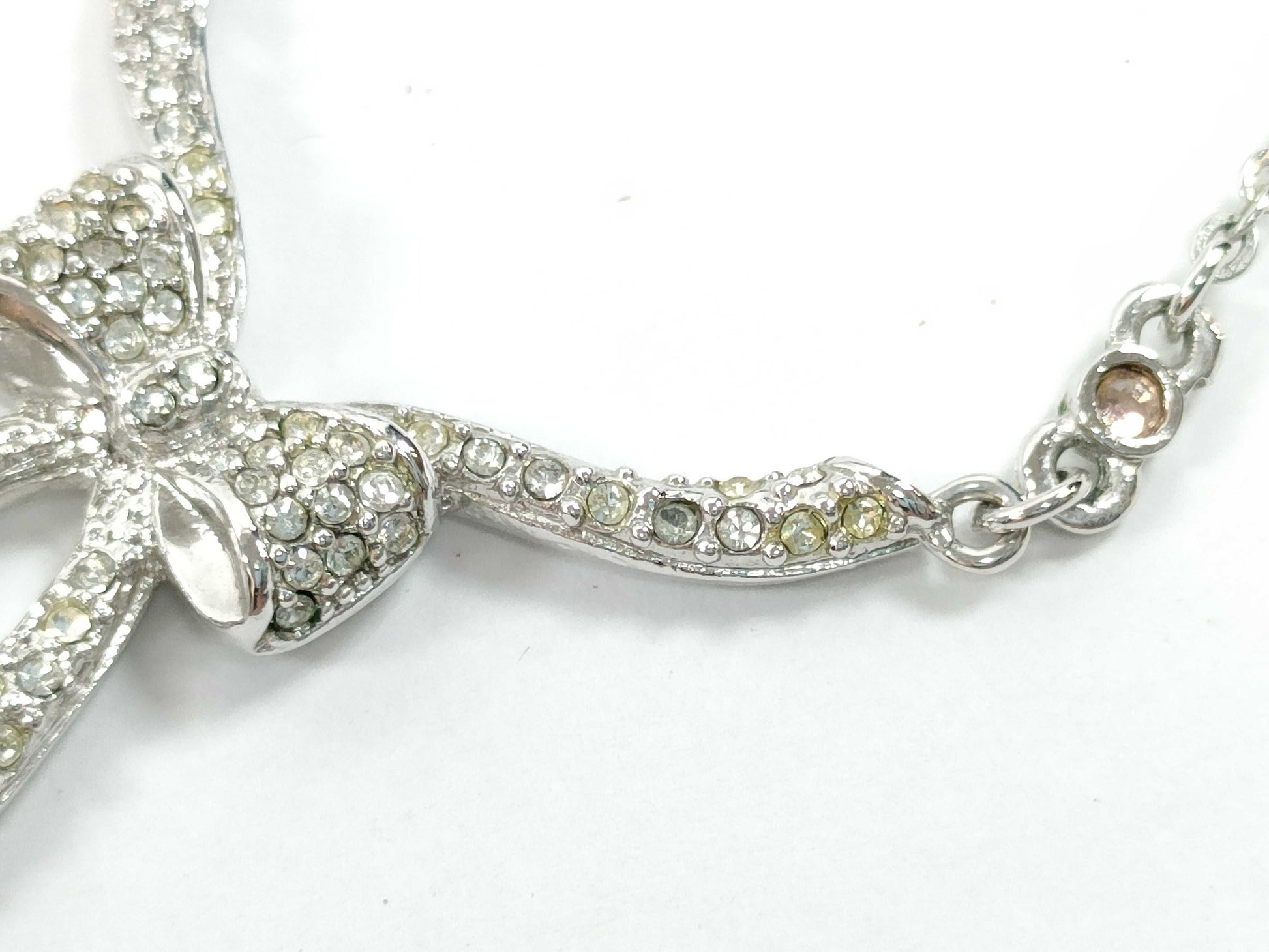 Dior Christian Dior Ribbon Rhinestone Necklace Necklace