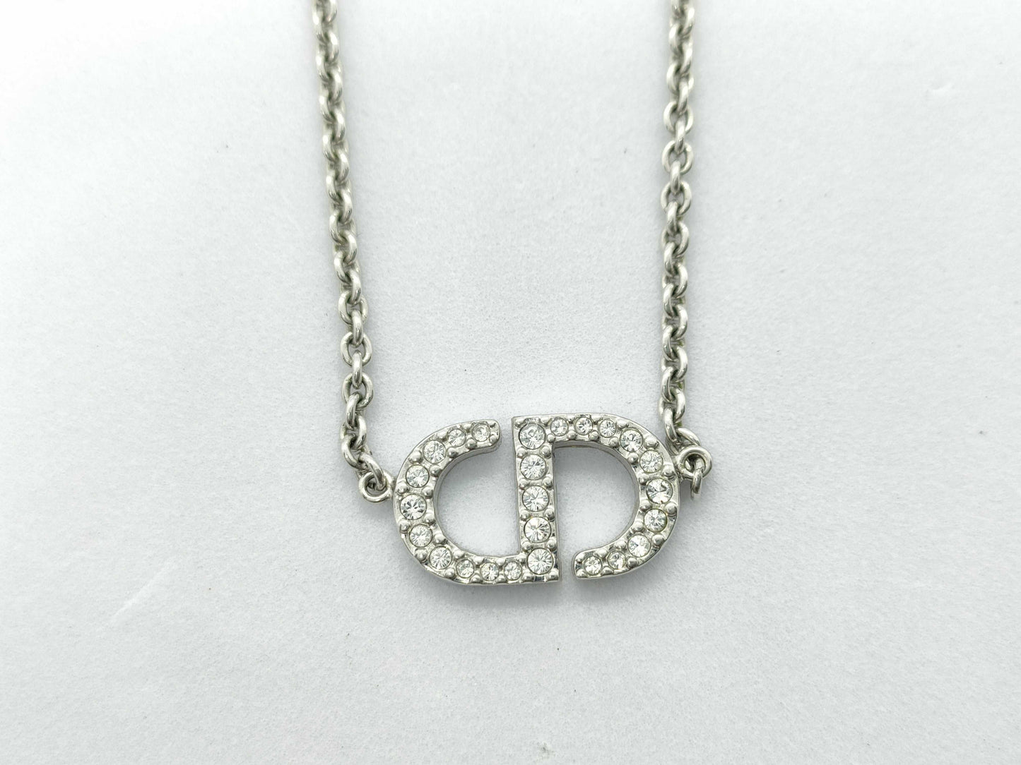 Dior Christian Dior CD logo rhinestone necklace