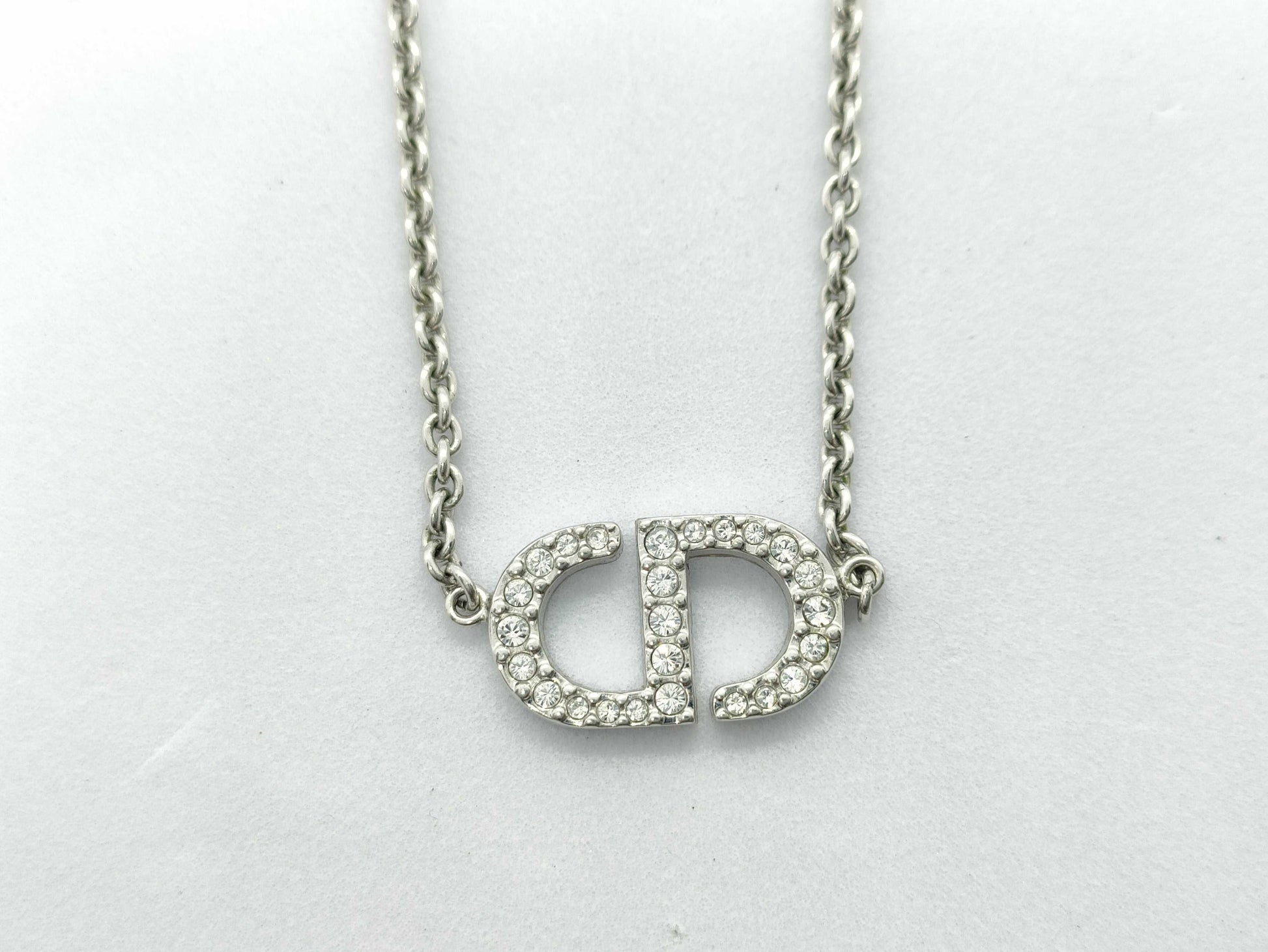 Dior Christian Dior CD logo rhinestone necklace