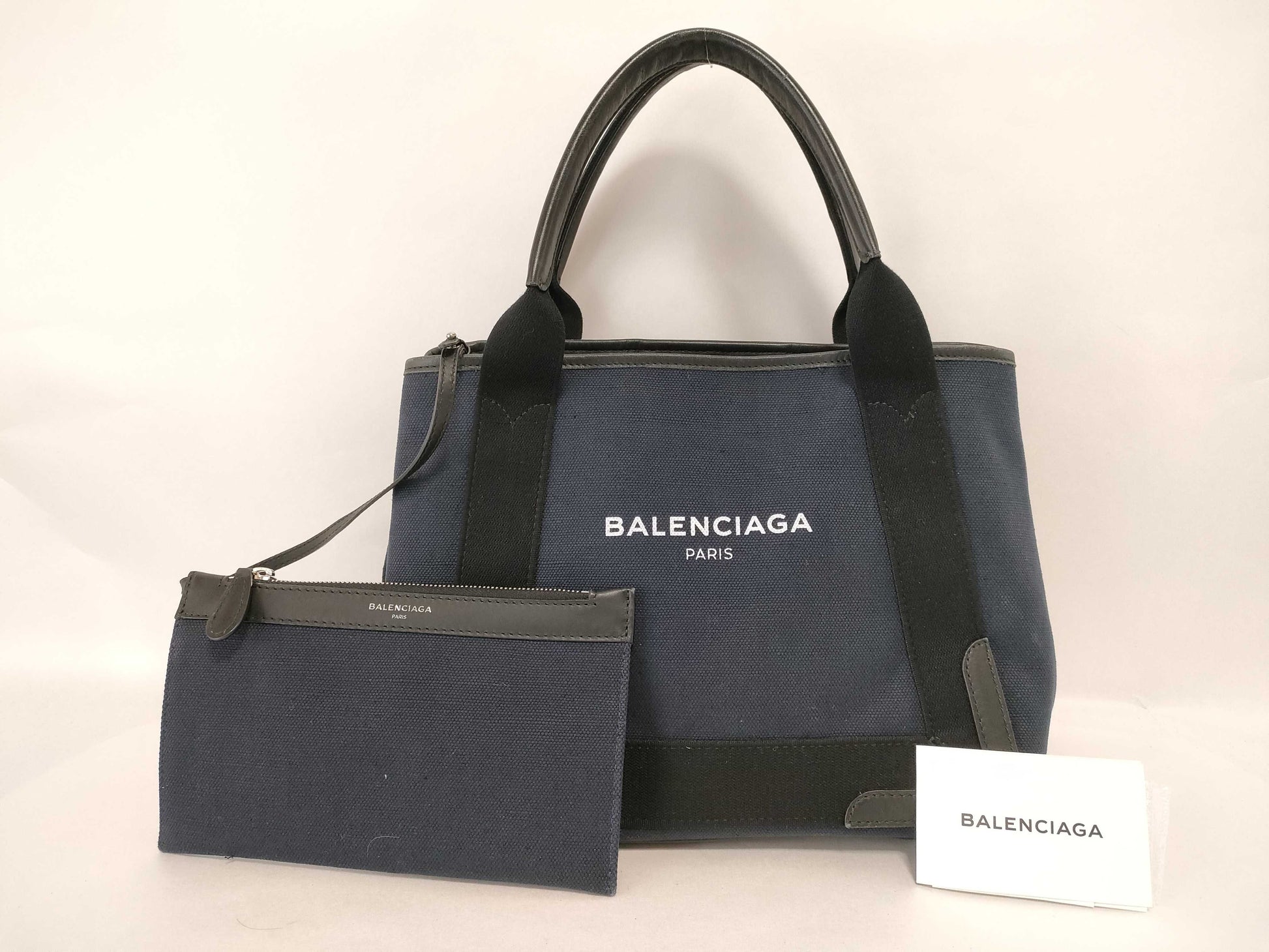 BALENCIAGA Navy Cabas Handbag 339933