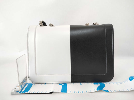 Salvatore Ferragamo Vara Chain Shoulder Bag in White and Black