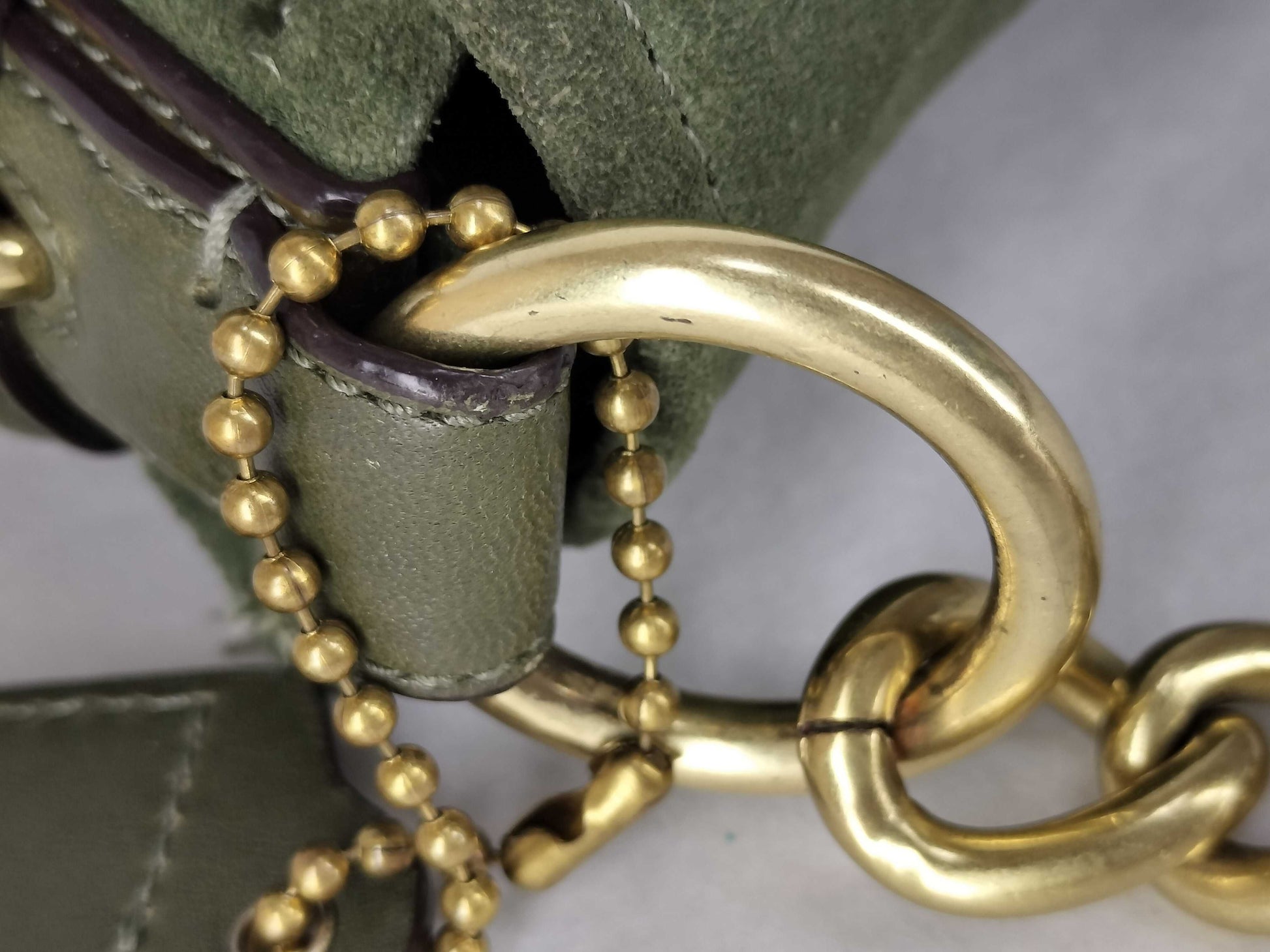 COACH Coach Suede Shoulder Bag Turnlock Olive Shoulder Bag