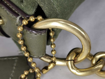 COACH Coach Suede Shoulder Bag Turnlock Olive Shoulder Bag