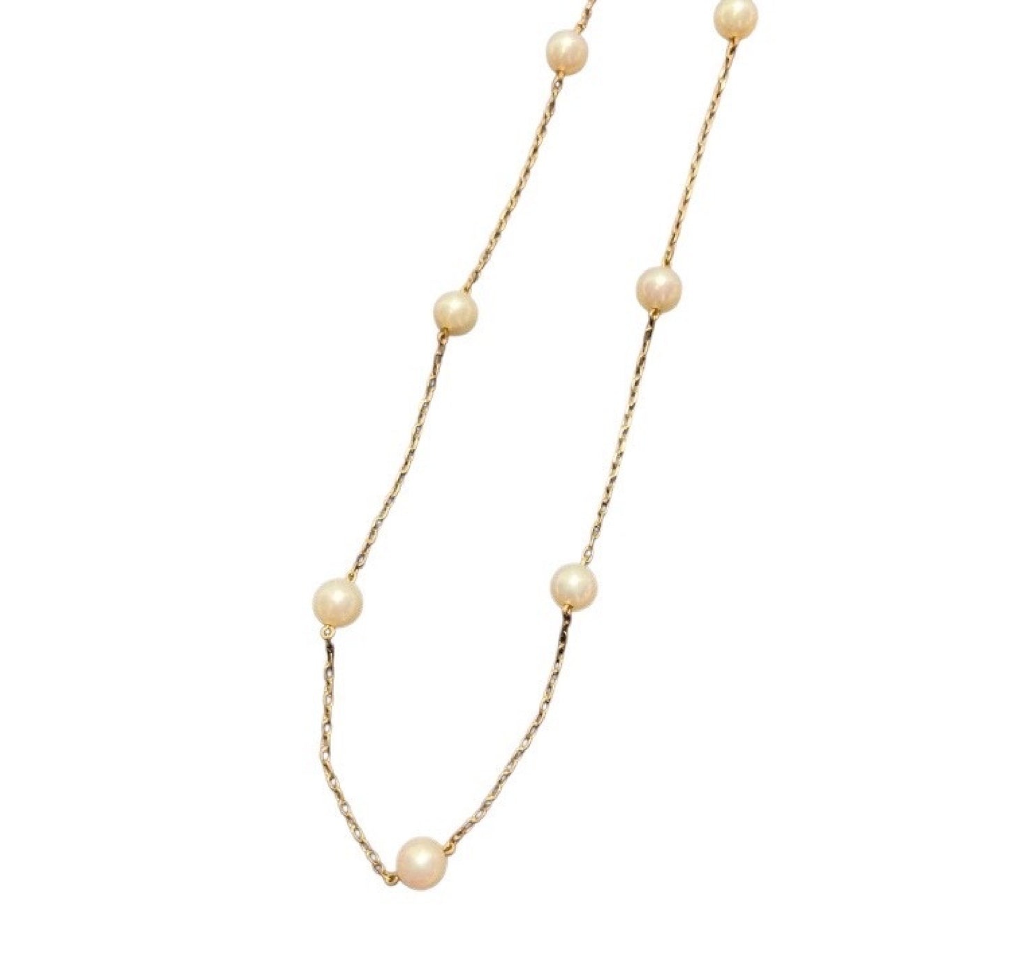 Station Pearl Diameter Approx. 4.7-4.9mm K18 2.5g Necklace 