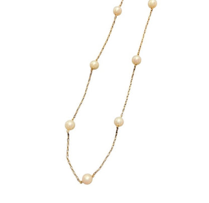 Station Pearl Diameter Approx. 4.7-4.9mm K18 2.5g Necklace 