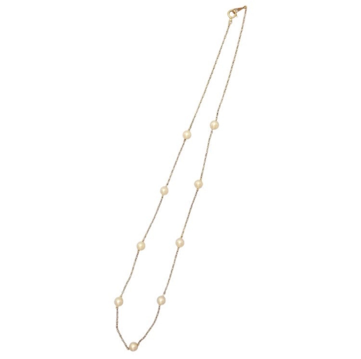 Station Pearl Diameter Approx. 4.7-4.9mm K18 2.5g Necklace 