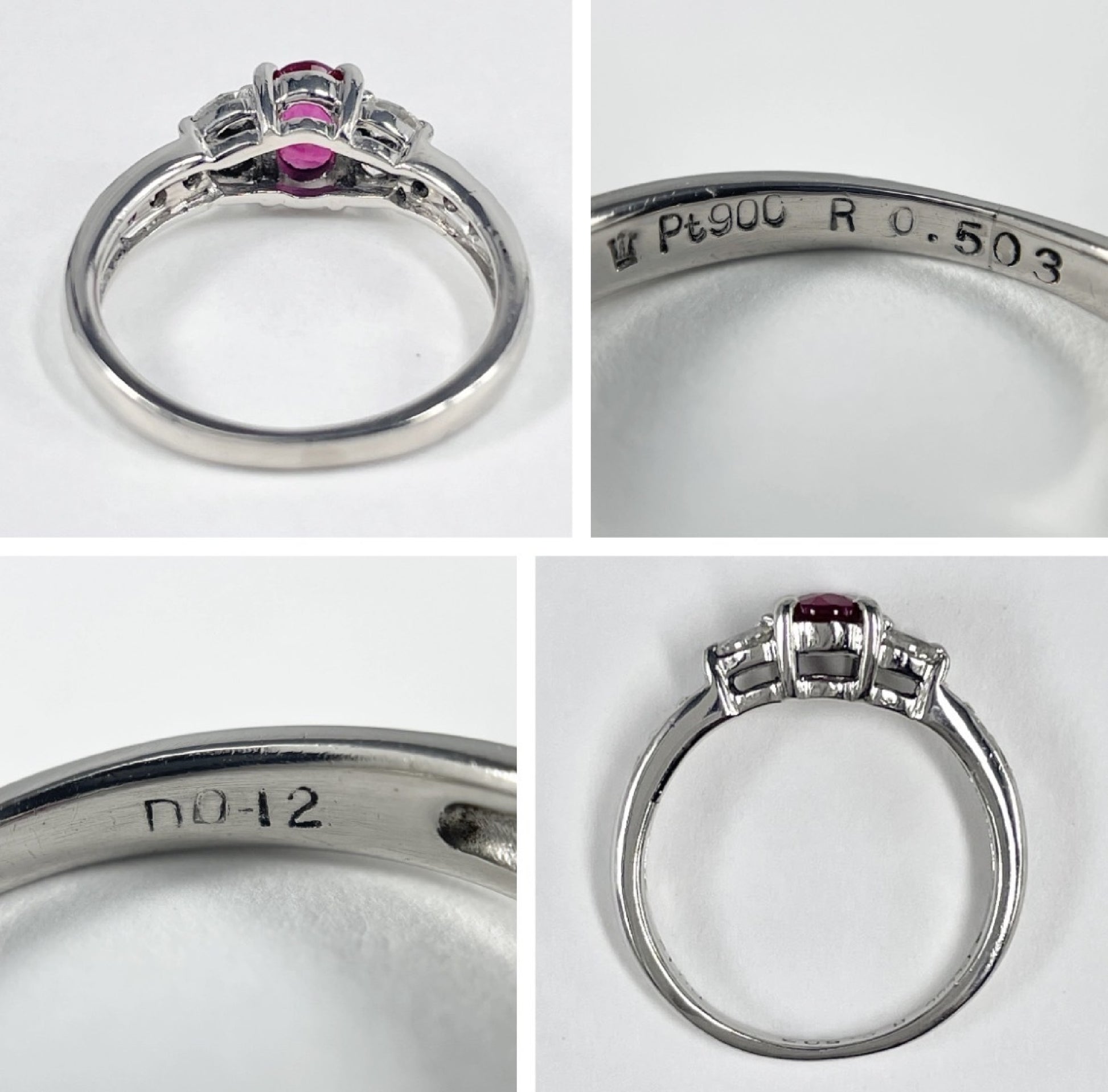 R0.503ct D0.12ct Pt900 3.5g Ring 