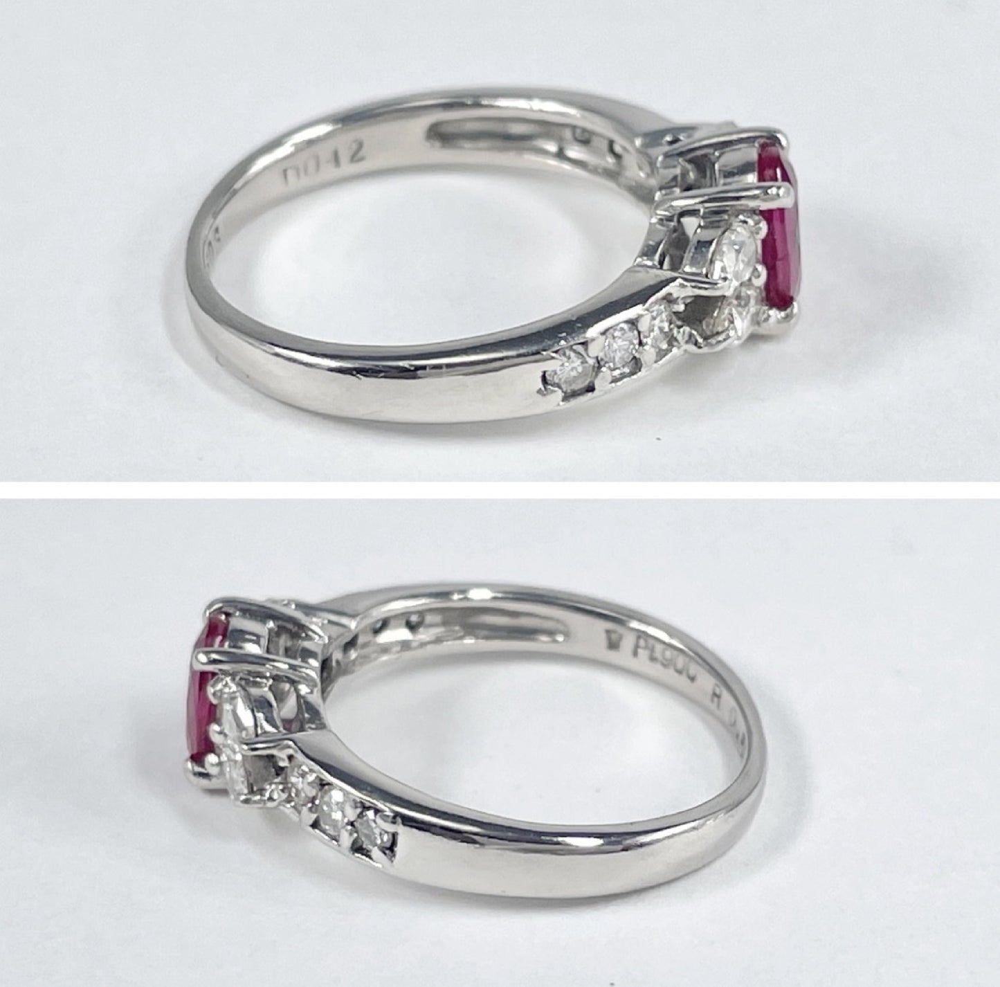 R0.503ct D0.12ct Pt900 3.5g Ring 