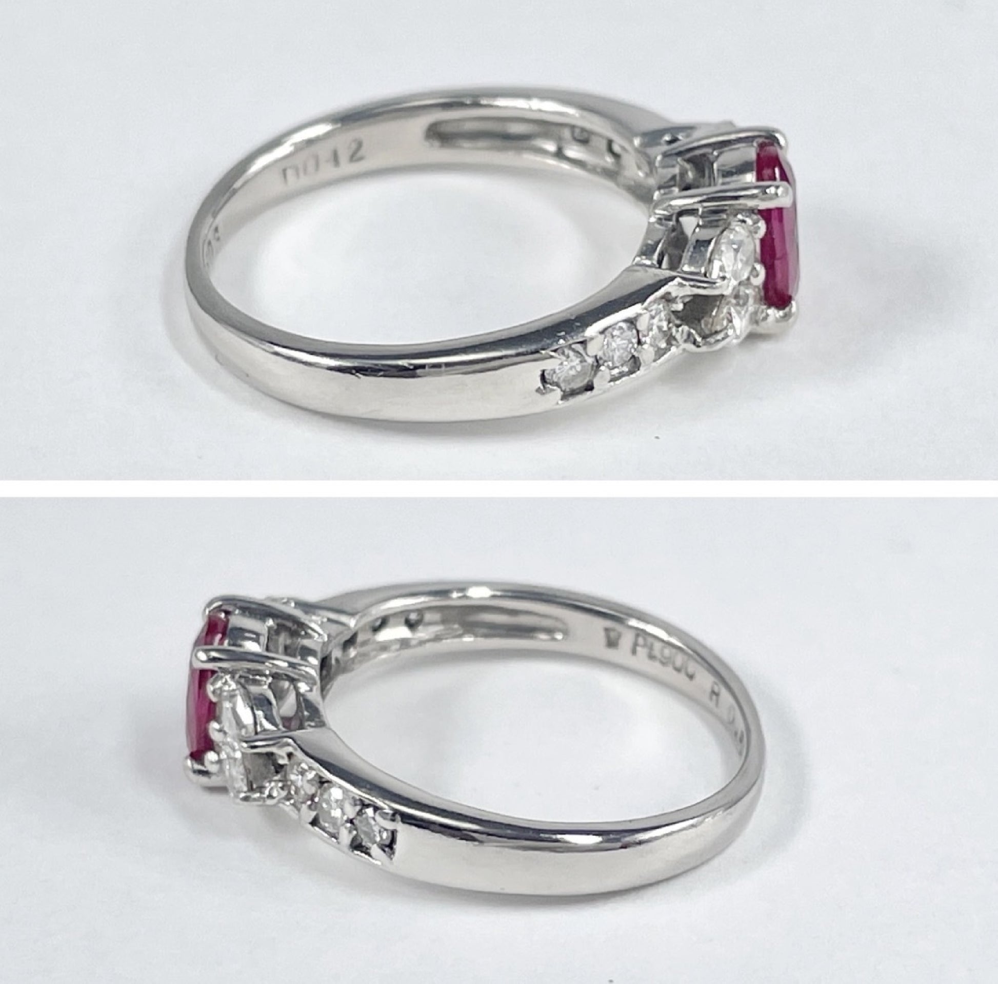 R0.503ct D0.12ct Pt900 3.5g Ring 
