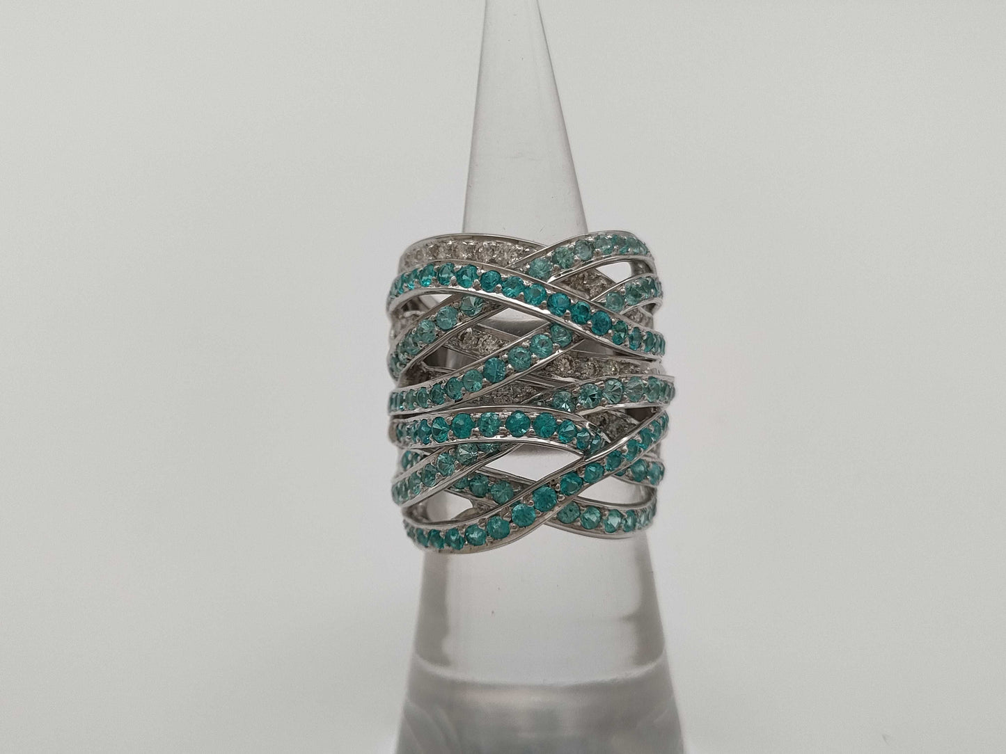 Paraiba Tourmaline 2.31ct D0.75ct 750 15.9g Ring 