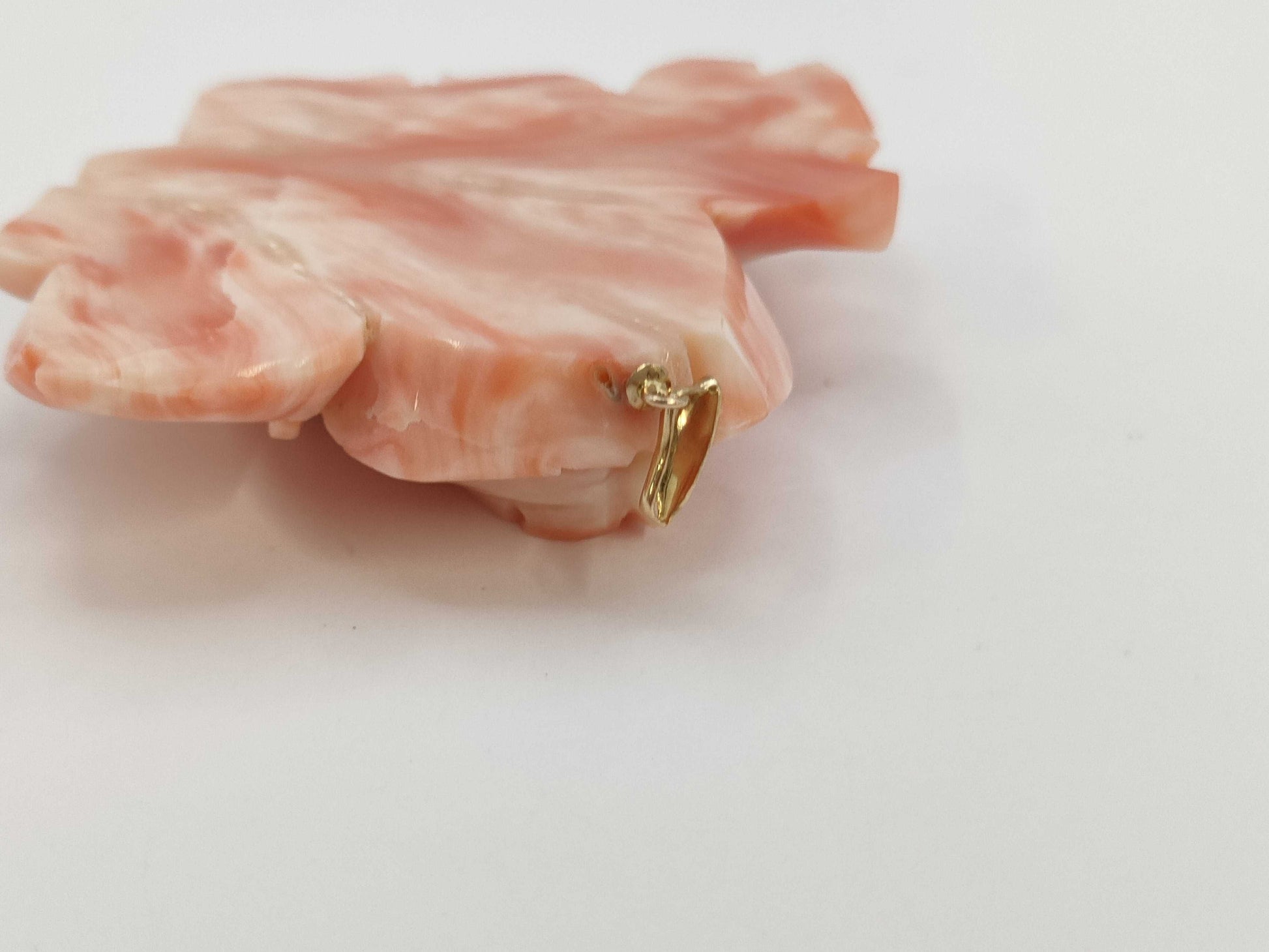  Carved Coral K18 15.4g Pendant Top 