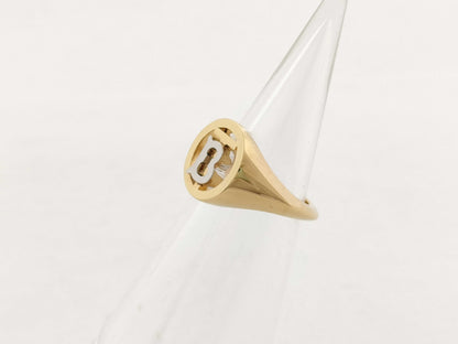 BURBERRY Signet Ring, Gold and Silver, 5.1g, Unused