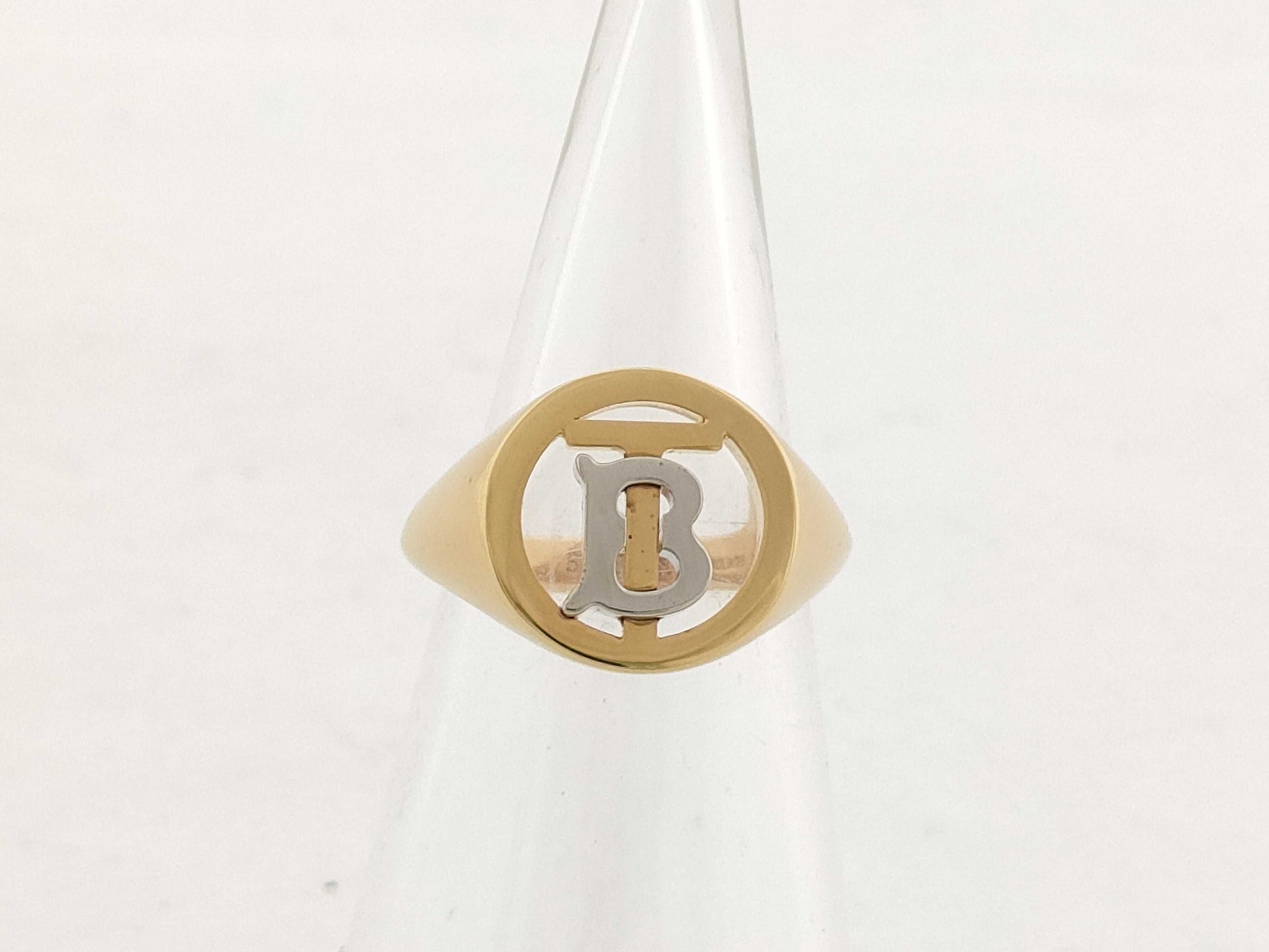 BURBERRY Signet Ring, Gold and Silver, 5.1g, Unused