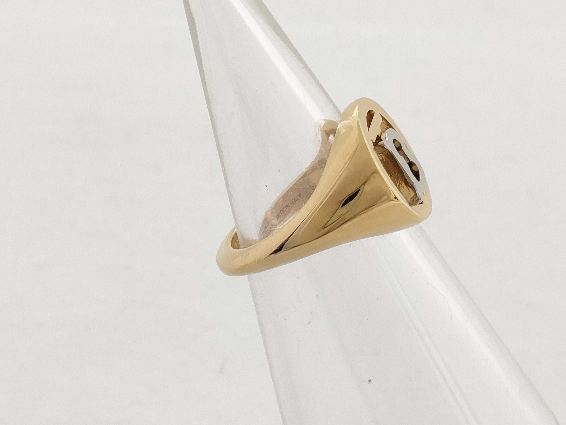 BURBERRY Signet Ring, Gold and Silver, 5.1g, Unused