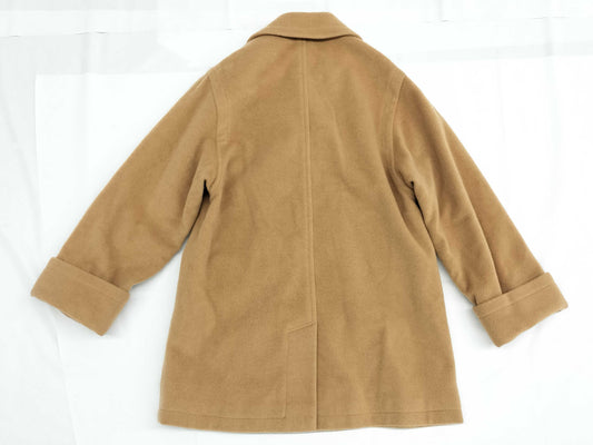 GUCCI Gucci Wool Camel Coat Tom Ford Period Gold Button Logo Fittings Size 38 Coat