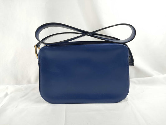 Dior Christian Dior Shoulder Bag Leather Blue Shoulder Bag