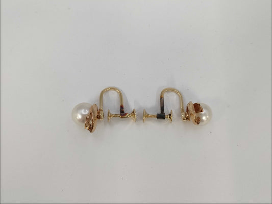 MIKIMOTO Pearl Diameter Approx. 8.0-8.1mm K14 4.1g Earrings 