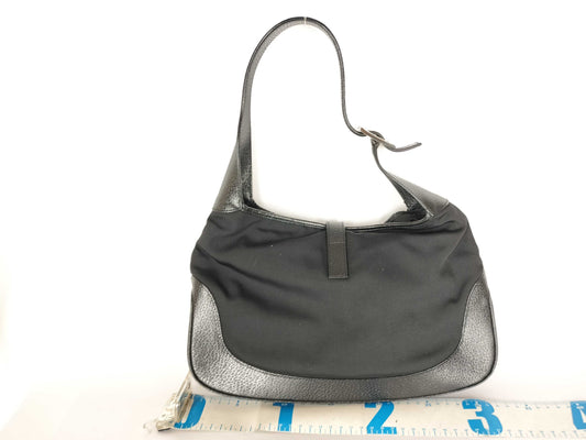 GUCCI Jackie Nylon/Canvas One-Shoulder/Black Shoulder Bag 001・3306 Shoulder Bag