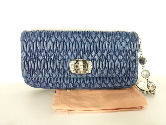Miu Miu Miu Miu Miu Nappa Crystal Matelasse Chain Shoulder Bag 2-Way Shoulder Bag