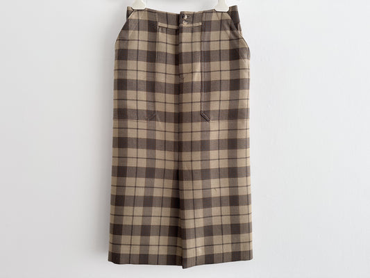 SCYE Rhino Brown Checkered Skirt 36 Size Skirt