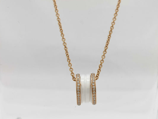 BVLGARI White Sera Diamond PG Au750 12.3g Necklace
