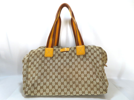 GUCCI GG Canvas Boston Bag Sherry Line Boston Bag