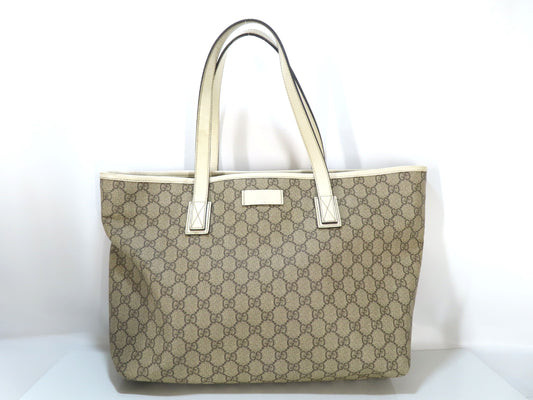 GUCCI GG Supreme Tote Bag White
