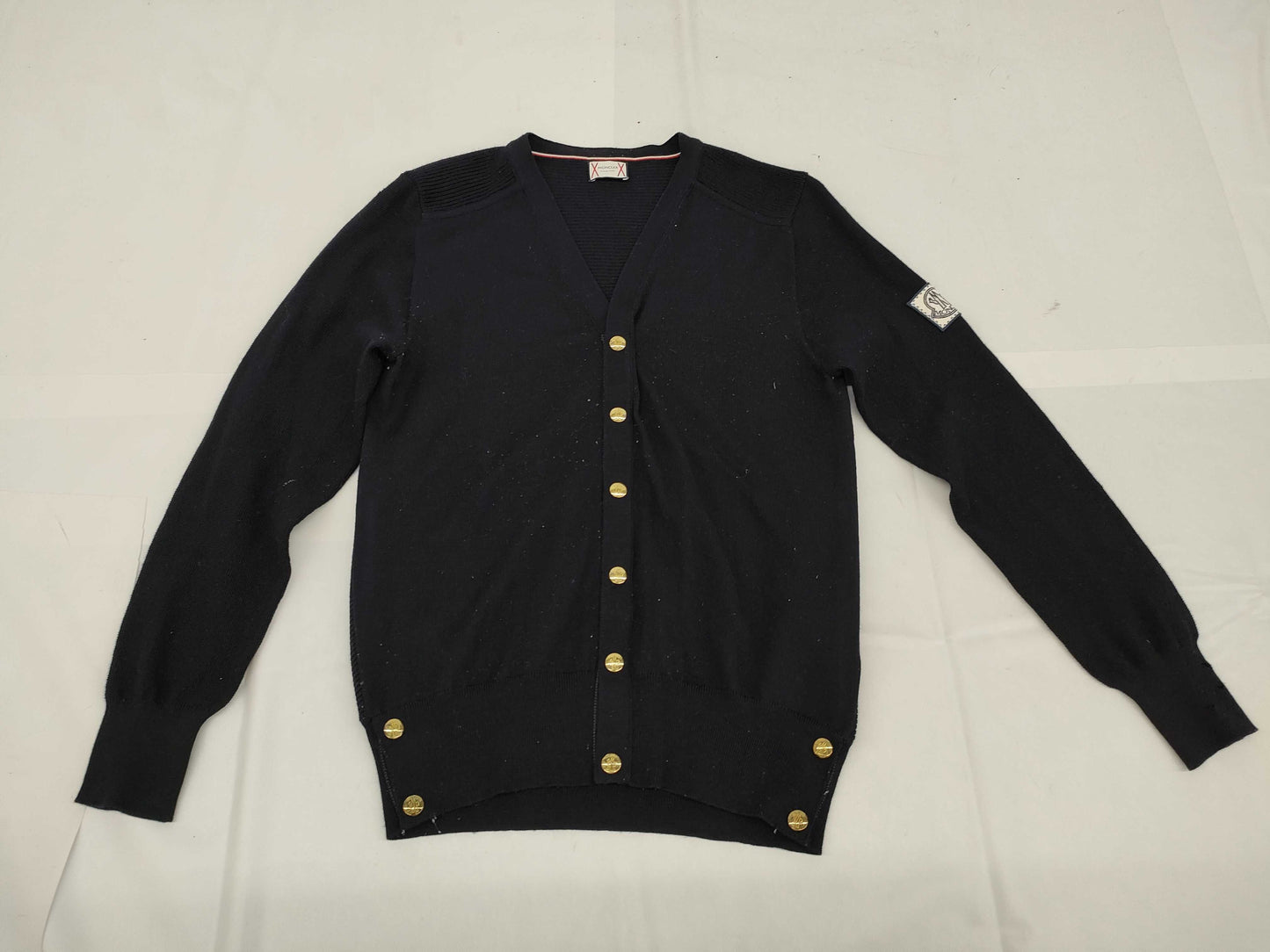 MONCLER Dark Blue Gold Button M Cardigan