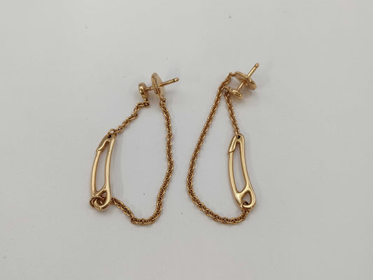 HERMES Schone Dunkle Mini Punk Au750 4.9g Earrings 