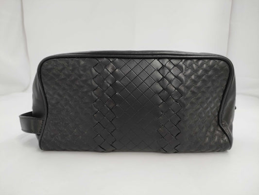 BOTTEGA VENETA Intrecciato Leather Black Second Bag