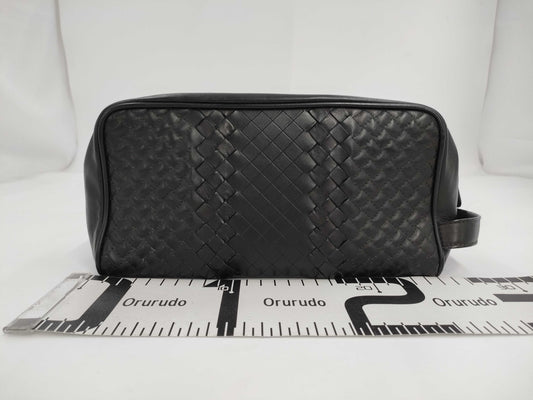 BOTTEGA VENETA Intrecciato Leather Black Second Bag