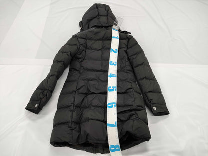 PRADA Premium Leather Tag, Premium Line, Fur Lining, Black Triangle Logo Plate, Down Coat, Black, Prada, Size 38S