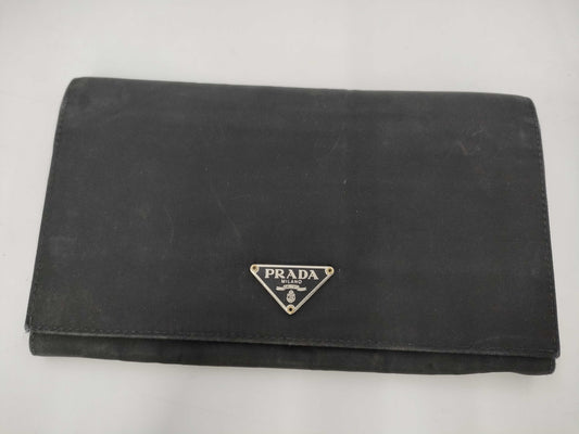 PRADA Nylon Triangle Plate Long Wallet Wallet