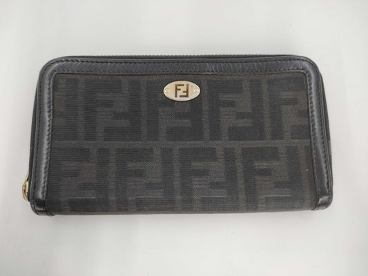FENDI Zucca Round Zipper Long Wallet Wallet