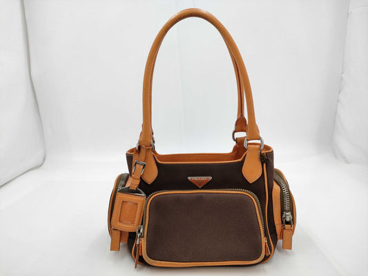 PRADA Prada Canvas Leather Handbag