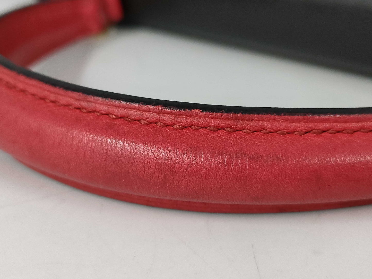 HERMES Kelly 32 Bicolor Inseam BLKxRED Handbag