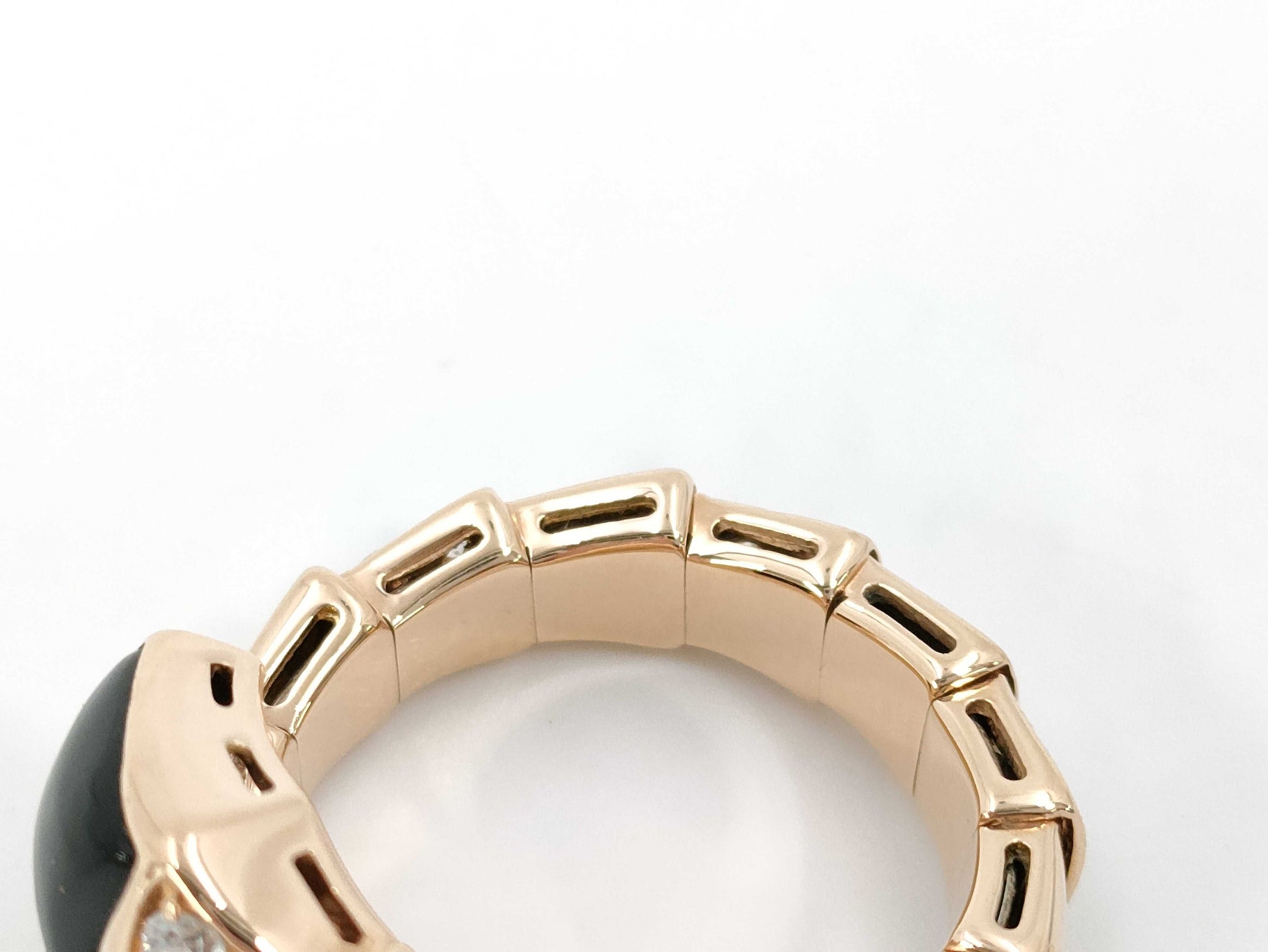 BVLGARI Serpenti Viper M Onyx Diamond PG Au750 9.7g Ring 
