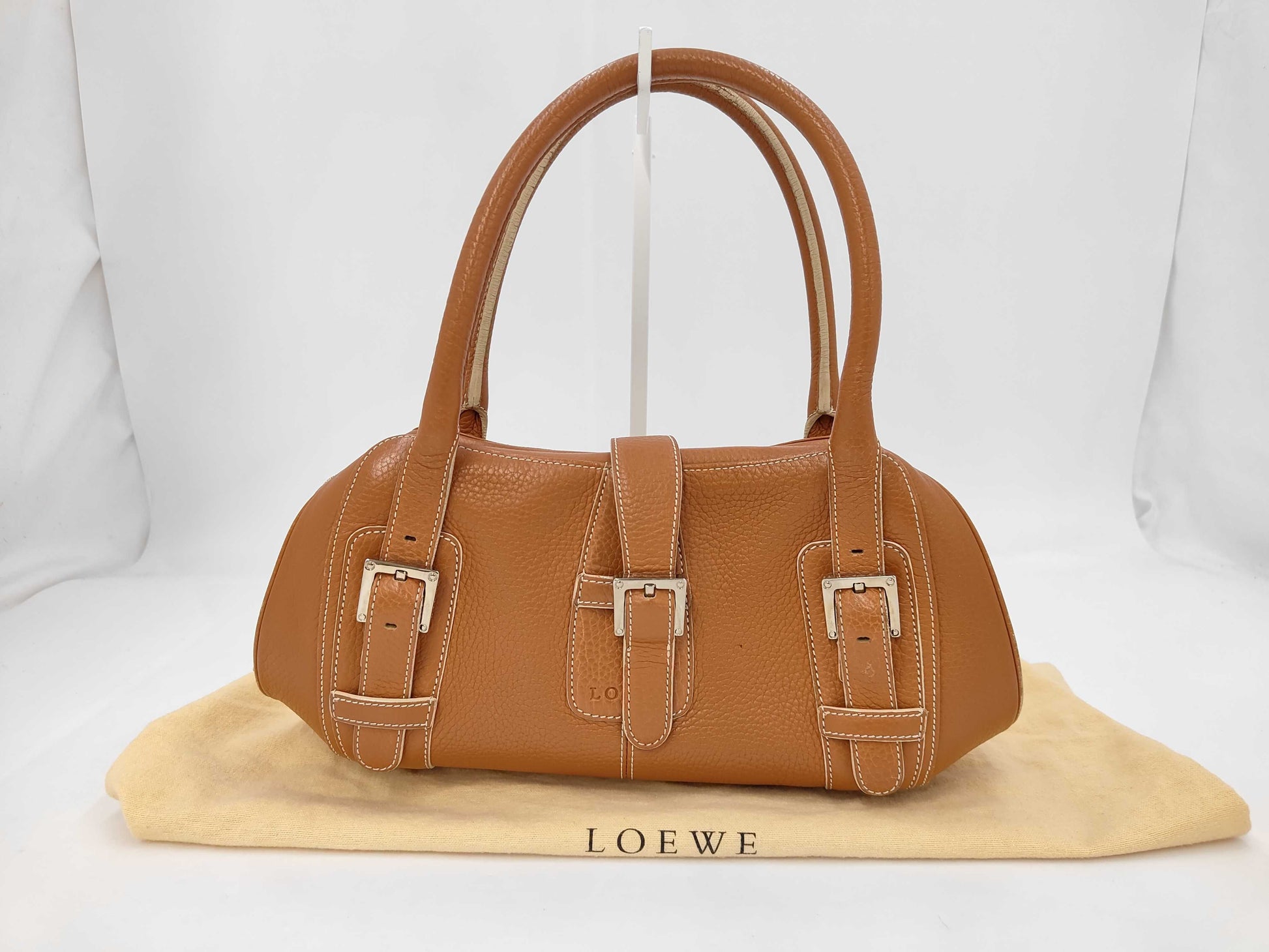 LOEWE Senda Handbag Leather Camel Shoulder Bag