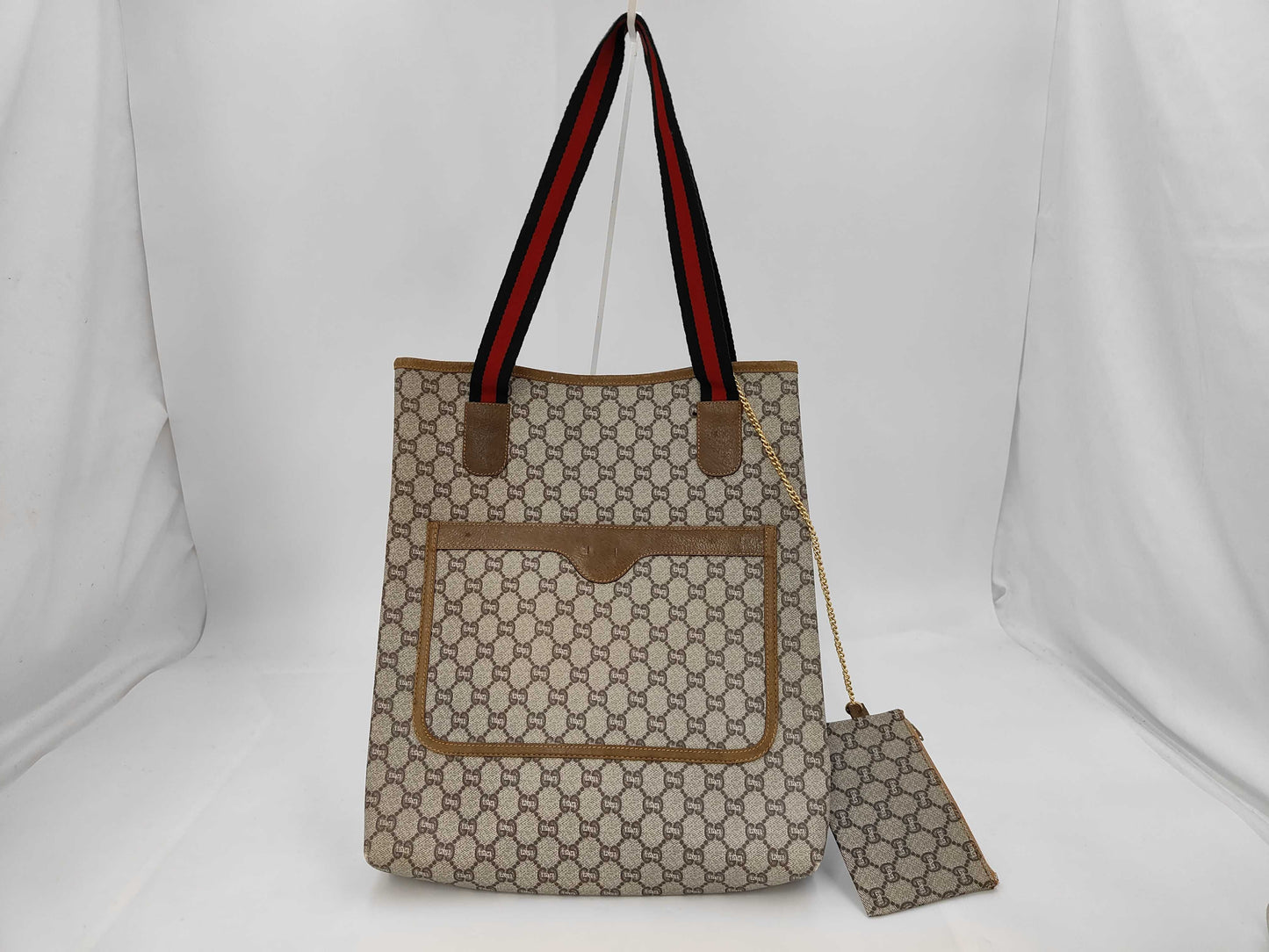 GUCCI Gucci GG Plus Sherry PVC Brown Tote Bag