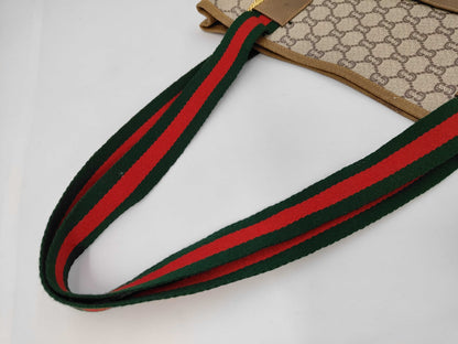 GUCCI Gucci GG Plus Sherry PVC Brown Tote Bag