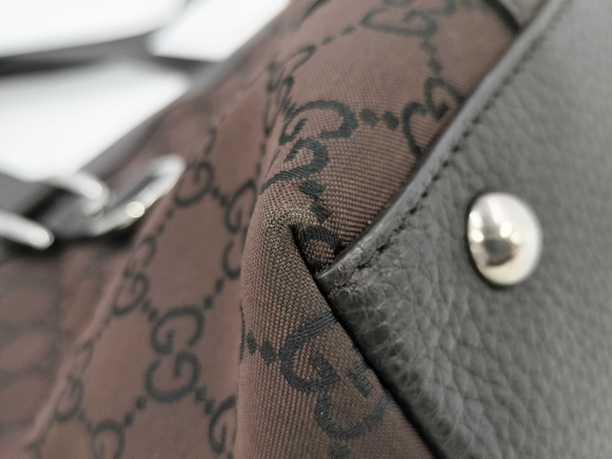 GUCCI Gucci GG Nylon Tote Bag Nylon Dark Brown 268640 Bag