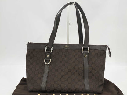 GUCCI Gucci GG Nylon Tote Bag Nylon Dark Brown 268640 Bag